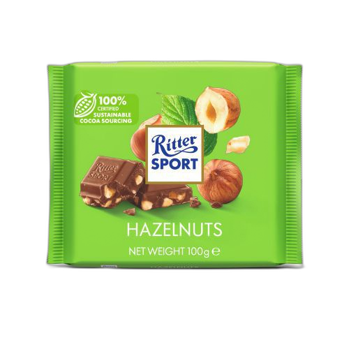 რძიანი შოკოლადი თხილით - Ritter sport/ რიტერ სპორტი - 100გრ