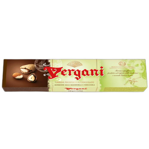 ნუგა/ Vergani/ "Torrone" რბილი ნუგა, შავი შოკოლადით და ნუშით 16*150გ
