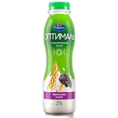 იოგურტი / 2 % გამდიდრებული ბიფიდობაქტერიებით ქლიავით და მარცვლეულით 415გრ