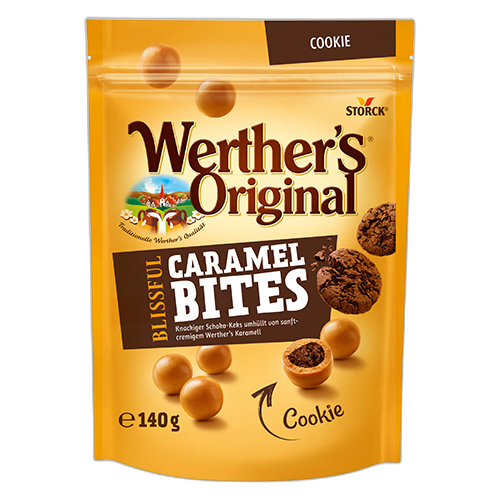 კარამელის ბურთები/ Storck/ "Werther's Original" ორცხობილის ხრაშუნა შიგთავსით 16*140გ
