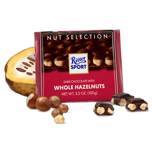 შავი შოკოლადი მთლიანი თხილით - Ritter sport/ რიტერ სპორტი - 100გრ