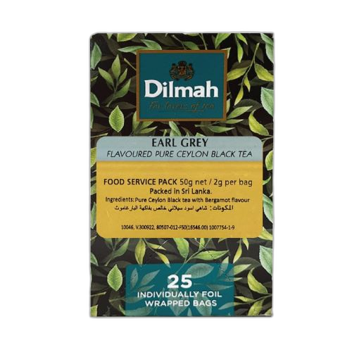 შავი ჩაი/დილმა/ერლ გრეი ბერგამოტით პრემიუმი/ 12*50გრ (25 ინდ. შეფუთული პაკეტი)