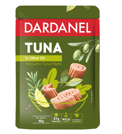 პაუჩი /Dardanel/ თინუსი ზეითუნის ზეთში /12*80 გ