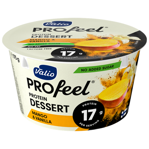 პროტეინის პუდინგი/Valio/ "Profeel" მანგოსა და ვანილის 0.2% /უშაქრო, ულაქტოზო 6*175 გრ