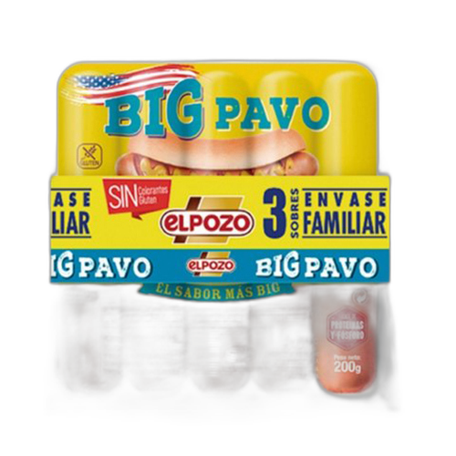 სოსისი /Elpozo/ ინდაურის უგლუტენო (3*200) 12*600გ