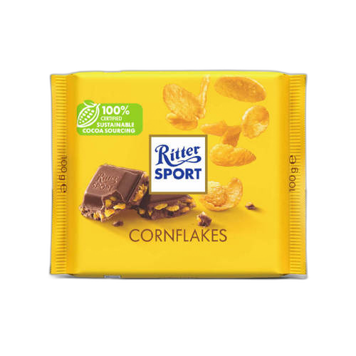 რძიანი შოკოლადი სიმინდის ფანტელებით - Ritter sport/ რიტერ სპორტი - 100გრ