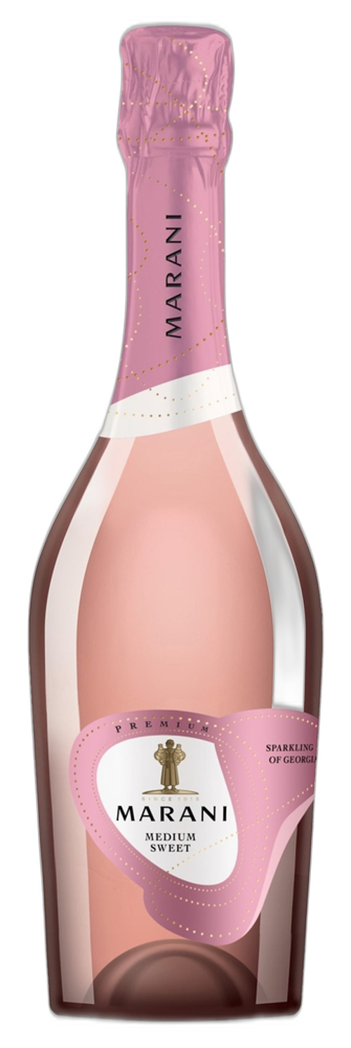 ცქრიალა ღვინო / პრემიუმ / როზე / ნახევრად ტკბილი /თელავის მარანი