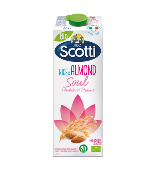 სამარხვო სასმელი- RISO SCOTTI / რისო სკოტი - ბრინჯის, ნუშით, ულაქტოზო, უგლეტენო - 1ლ