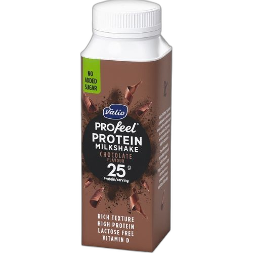 დასალევი პროტეინის მილქშეიქი /Valio/ "Profeel" შოკოლადის / უშაქრო, ულაქტოზო /10*250მლ