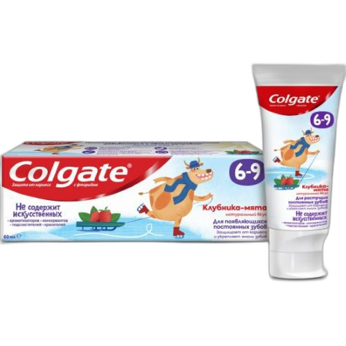 კბილის პასტა / მარწყვის საბავშვო / ფტორით / COLGATE Kids 6-9