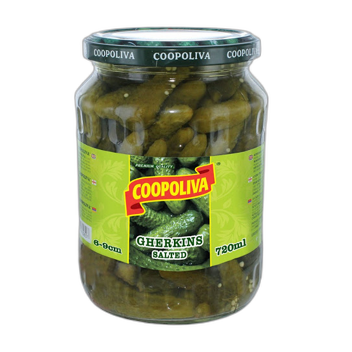 კიტრის მარინადი 'კოოპოლივა' CHILLI 1-4სმ 720მლ შუშა