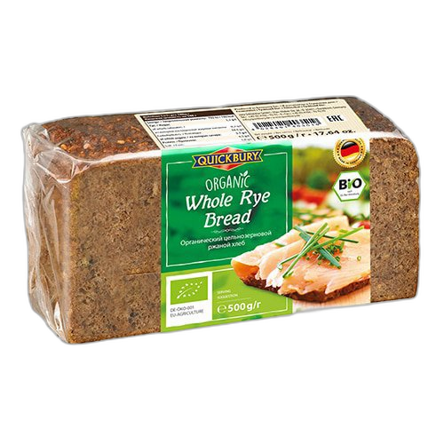 ჭვავის მთლიანი მარცვლის პური QUICK BURY ორგანული 500 გ