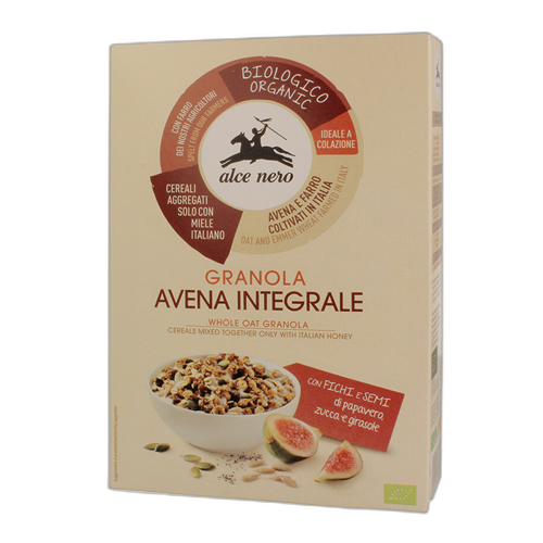 ორგანული შვრია Alce Nero ლეღვითა და მზესუმზირის, გოგრისა და ყაყაჩასოს გულით 300 გ