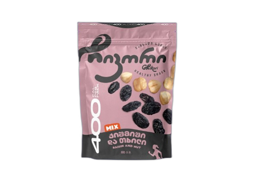 ქიშმიში და მოხალული თხილი / 80გრ