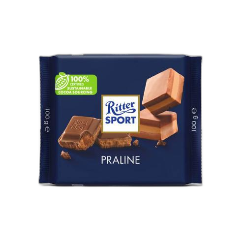 რძიანი შოკოლადი პრალინეს შიგთავსით - Ritter sport/ რიტერ სპორტი - 100გრ