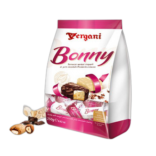 ნუგა/ Vergani/ ასორტი, თეთრი და შავი შოკოლადის გარსით 18*250გ
