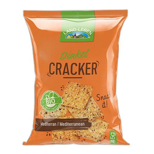 ორგანული კრეკერი/ Land-Leben/ ორეგანოთი და ზღვის მარილით 12*45გ