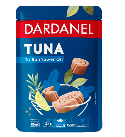 პაუჩი /Dardanel/ თინუსი მზესუმზირის ზეთში " 12*80გ