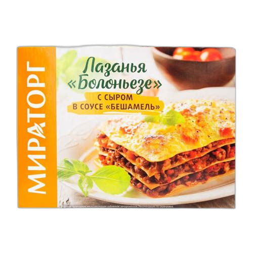 ლაზანია /მირატორგ/ "ბოლონეზე" ყველით და ბეშამელის სოუსით  6*350გრ