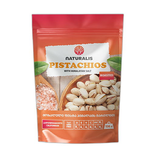 მოხალული ფისტა ჰიმალაის მარილით ნატურალისი / 130გრ