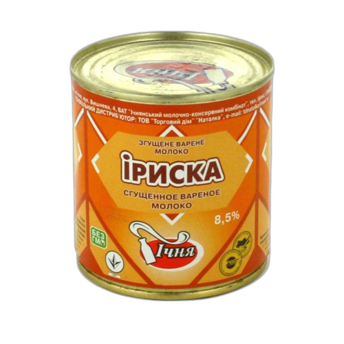 შედედებული რძე 'იჩნა -ირისკა', მოხარშული 370 გ