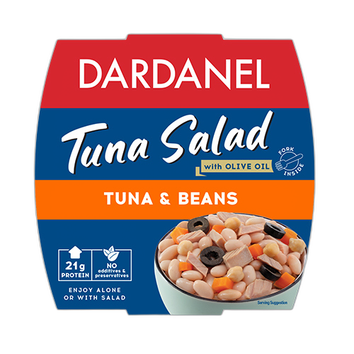 თევზის კონსერვი /Dardanel/ თინუსის სალათი ლობიოთი/ 24*160 გრ