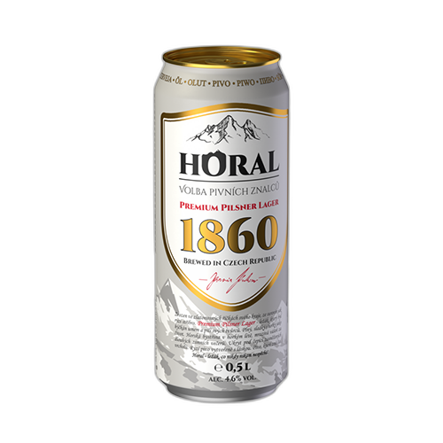 ჩეხური ლუდი / Horal / პილსნერი, ქილა 4.6% 24*0.5ლ