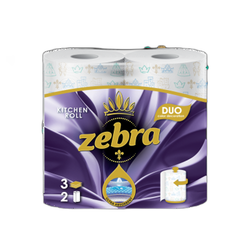 სამზარეულოს ქაღალდი / Zebra DUO 2 rolls Print