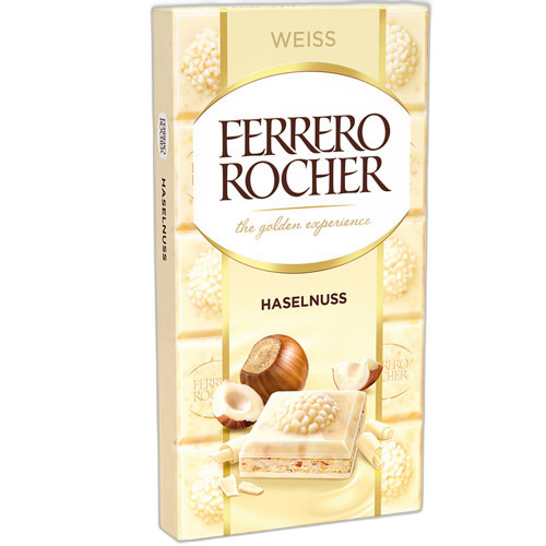 შოკოლადის ფილა/ Ferrero Rocher/ თეთრი შოკოლადით და თხილით 8*90გ