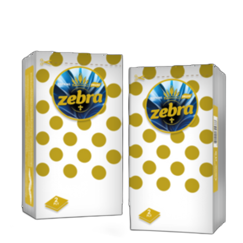 ხელსახოცი / Zebra Deluxe  1/8 - 40 pcs(ზებრა ხელსახოცი დაკეცილი ფერადი რგოლებით)