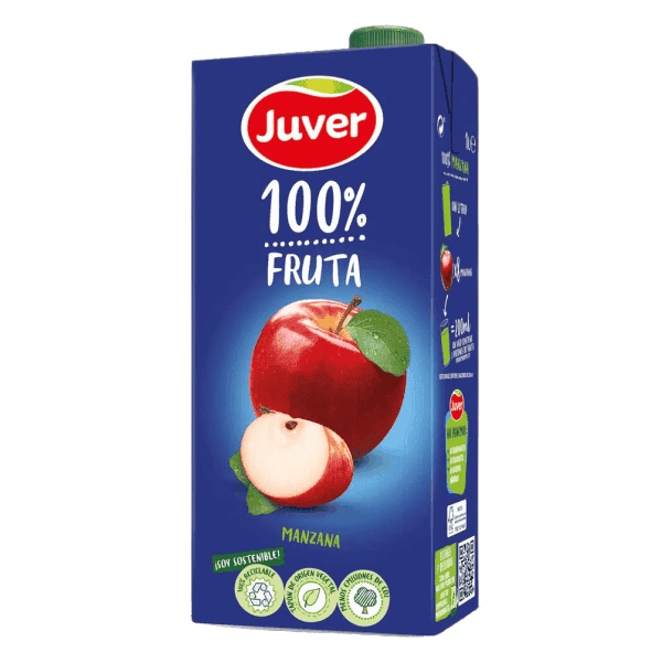 Juver - წვენი 100% ფრუტა ვაშლის, უშაქრო, უგლუტენო, 1 ლ.