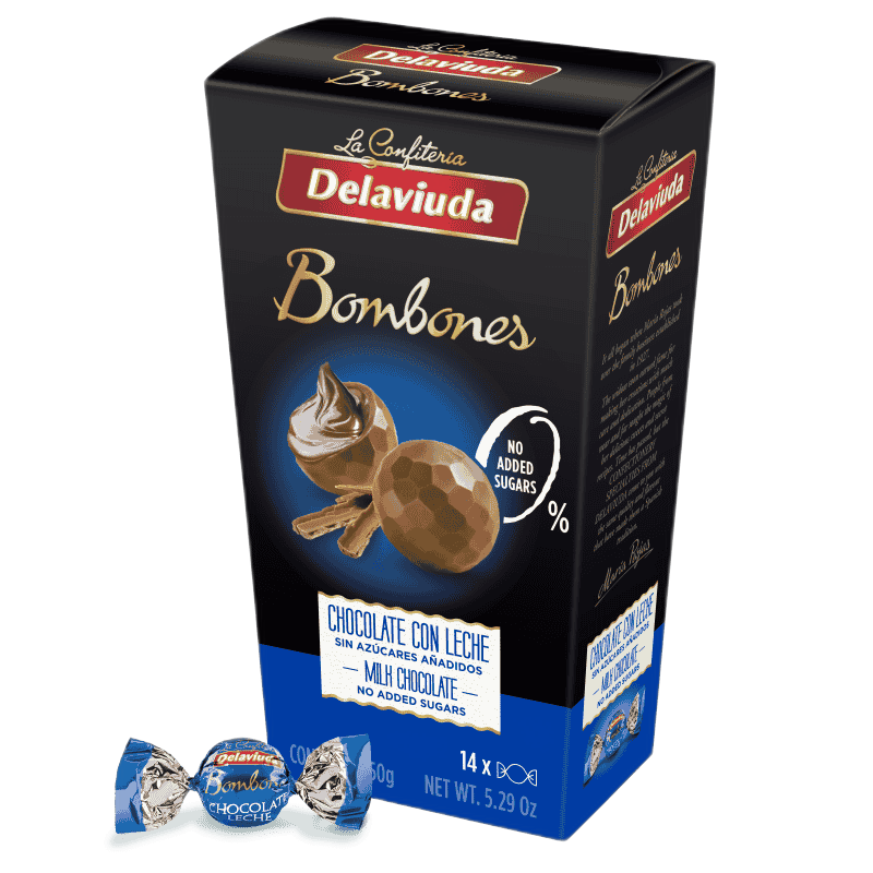 დელავიუდა-ბომბონერი რძიანი შოკოლადის უშაქრო  150გ