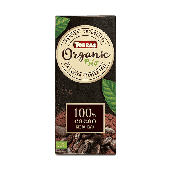 ტორასი-ბიო შოკოლადი შავი 100% კაკაო უგლუტ,ვეგანური.100გ