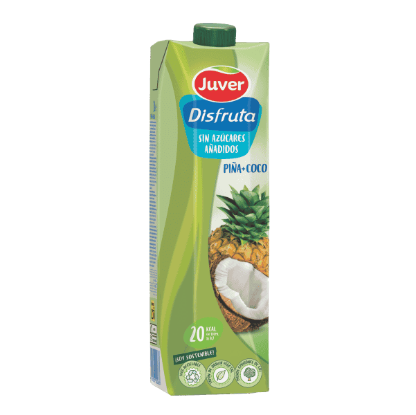 Juver - წვენი დისფრუტა ანანასი+ქოქოსი, უშაქრო, უგლუტენო 1.ლ