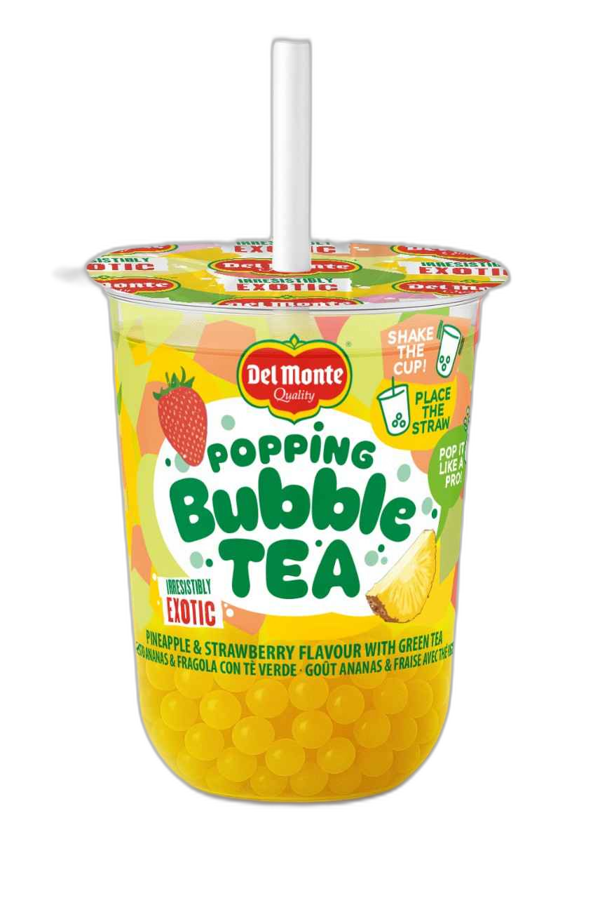 დელ მონტე - BUBBLE TEA ანანასის და მარწყვის არომატით 330 მლ