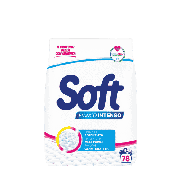 სოფტი-სარეცხი ფხვნილი თეთრი და ფერადი ქსოვილისთვის "intense white" 3.9კგ