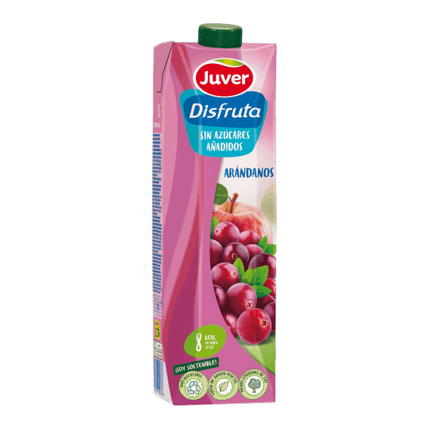 Juver - წვენი დისფრუტა მოცვით და ვაშლით, უშაქრო, უგლუტენო 1.ლ