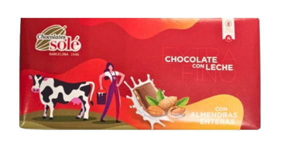 სოლე-რძიანი შოკოლადი ნუშით,უგლუტენო 150გრ