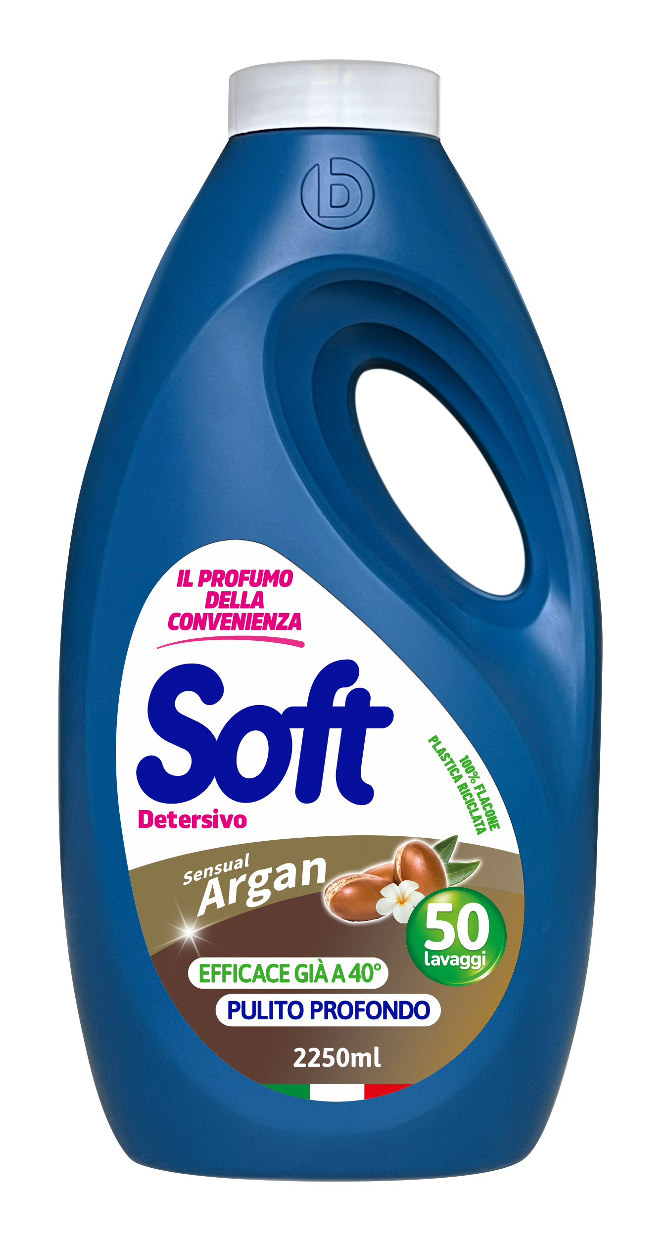 სოფტი-სარეცხი გელი თეთრი და ფერადი ქსოვილისთვის არგანის ზეთით.2,250ლ