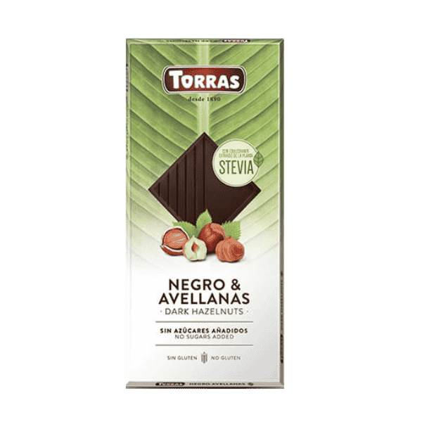 ტორასი-სტევია შოკ. შავი თხილით უგლუტ,უშაქრო,ვეგანური.125გ