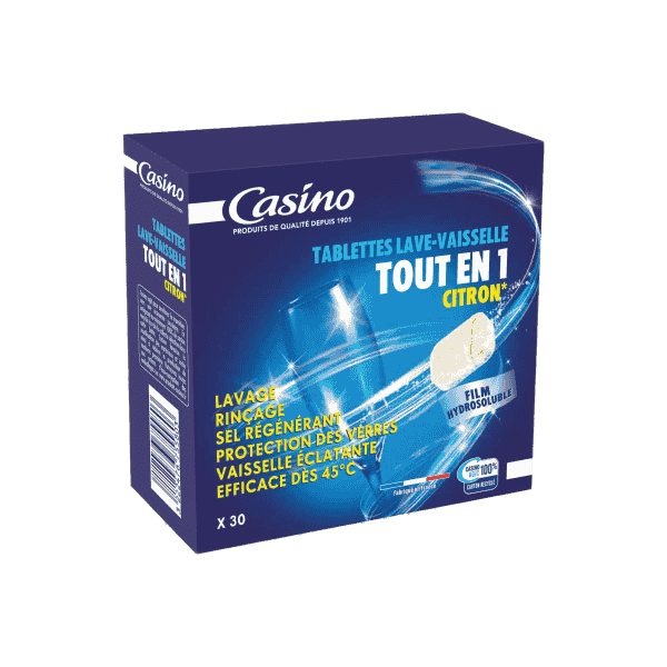 კაზინო-ჭურჭლის სარეცხი მანქანის აბები 4/1-ში. X 30.