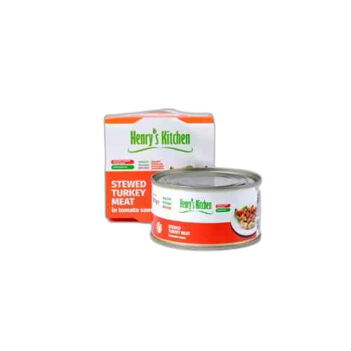 "Henry s Kitchen"-დაკონსერვებული ინდაურის მოთუშული ხორცი 180გრ