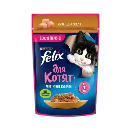 "ფელიქს"- კნუტი ჟელე ქათმ.ხორც26x75გ