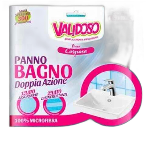 VALIDOSO- აბაზანის ტილო ორმაგი მოქმედების- 30X32 CM