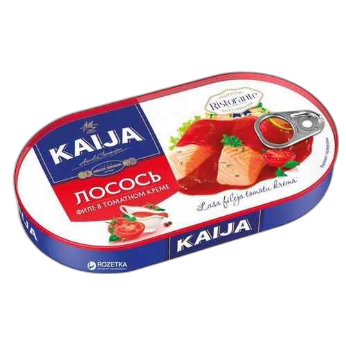 "KAIJA"- ორაგული ტომატის სოუსში 170 გრ გასაღებით