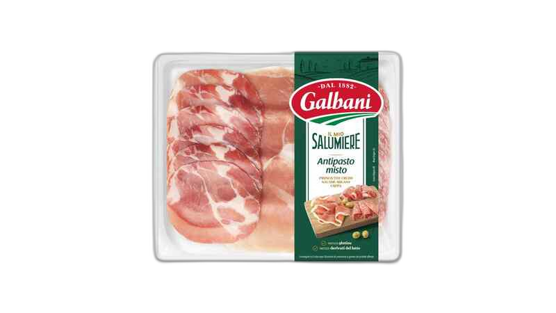 "Galbani"- ხორცის ასორტი 110გ. (PROSCIUTTO CRUDO, COPPA, SALAME)