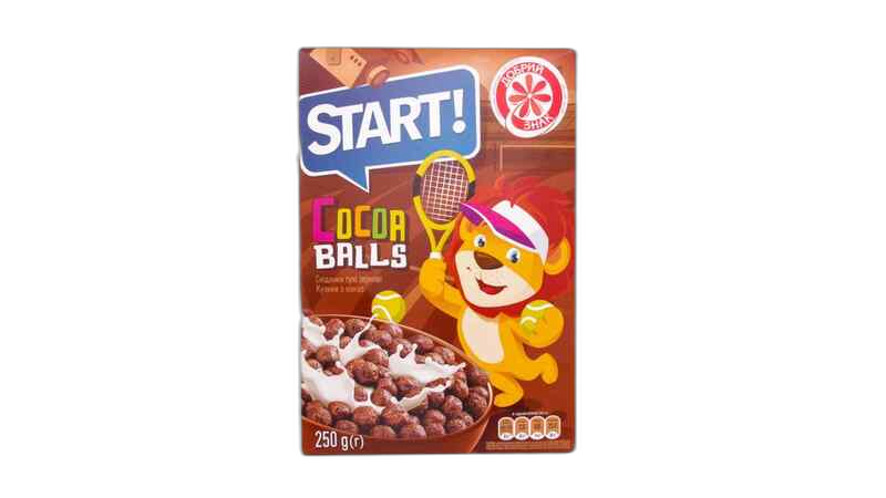 "START"- სიმინდის ბურბუშელა კაკაოს  ბურთები 250 გრ 1*12