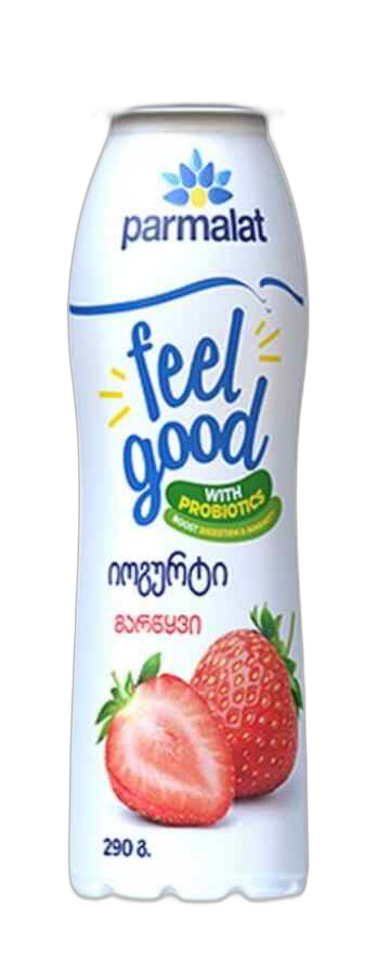 პარმალატი ფილ გუდ დასალევი იოგურტი მარწყვი 1.5% 290 გ.