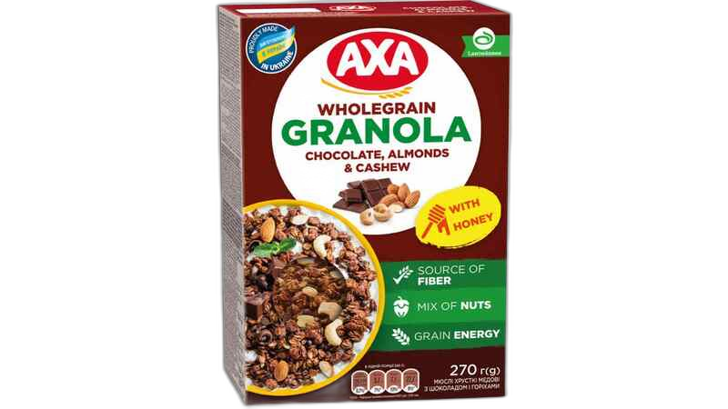 "AXA"- მიუსლი თაფლით და შოკოლადით 270გრ.