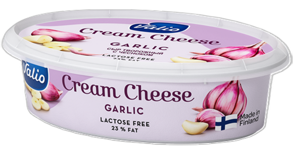 ნაღების კრემყველი /ვალიო/ ნივრით, ულაქტოზო  8*180გრ